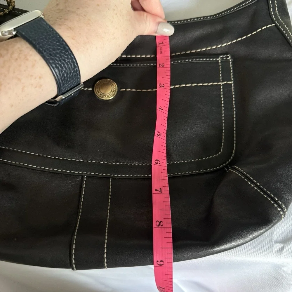 COACH Ergo Black Leather Crescent Shoulder Bag Purse Handbag Y2K